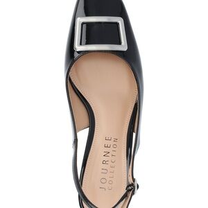 Journee Collection Black Slingback Flats